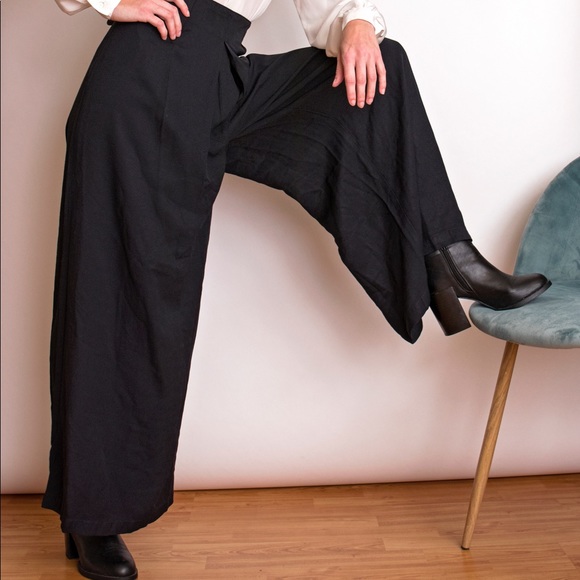 ❌SOLD❌Vintage 80s black high waist palazzo pants - Picture 6 of 7